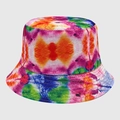 Cappello a secchiello tie-dye vivace con motivi colorati in stile street fashion - M (56-58cm) / Tie-Dye Colorato Brillante Multicolore (25)
