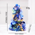 Deep blue 25cm mini sequin tabletop tree ornament for Independence Day decor - Blue Hexagon Sequin