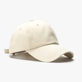 Minimalist beige cotton baseball cap with adjustable strap and breathable vents - Beige