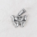Silver butterfly charm pendant in metallic finish for necklace or bracelet DIY jewelry - Dark Opal Butterfly Necklace / Steel