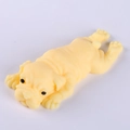 Squishy pug stress toy in creamy yellow silicone, cute laying dog squeeze toy - Vibrant Yellow Dog