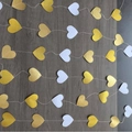 Sparkling gold and white heart-shaped paper garland banner for party decoration - Glitter Gold and White Heart Garland