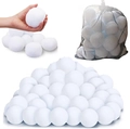 Détail de boules de neige artificielles blanches avec texture fibreuse et filet noir - 60 pièces Sac en filet 5cm / Blanc