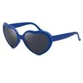 Blue heart-shaped sunglasses with dark lenses for parties and outdoor festivals - Blue