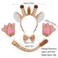 4-piece giraffe costume set with headband, bow tie, gloves, and tail for parties - 4pcs Set (Headband+Bowtie+Tail+Gloves) / Yellow Giraffe