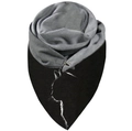 Détail du tissu doux noir et gris avec des imprimés de silhouettes de chats sur l'écharpe - 150*75cm / Noir Gris Silhouette de Chat (Image 14)