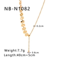 Detalle técnico del collar en Y dorado con dije cuadrado y perla de 0,8 cm de diámetro - Estilo de perla cuadrada hueca dorada (NB-N1082) / Oro de 18K