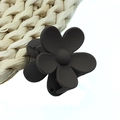 Grande pince à cheveux fleur noire mate avec un design de marguerite minimaliste - Pince fleur 3.5cm / café