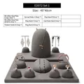 Gray microfiber jewelry display set with multiple stands for rings and earrings - ED072 Display Set 1