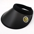Black wide brim open top sun hat with UPF 50 plus UV protection for outdoor activities - M(56-58cm) / Black