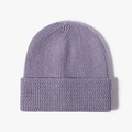 Lavender purple ribbed knit beanie hat with classic cuffed brim for autumn and winter - One Size / Light Purple