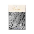 3D metallic silver nail stickers featuring abstract wavy lines and smiley faces model MS184 - Ms184 / Silver