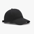 Classic black cotton baseball cap featuring a soft top and adjustable strap back design - Adjustable / Black