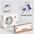 Mini car air conditioner model aromatherapy ornament in champagne gold with accessories - Gold [Lavender Scent] With Stickers