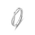 Minimalist S925 sterling silver Mobius ring with adjustable dual layered crisscross design - Adjustable Open / Men's Ring