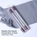 Set of 4 metallic silver spiral candles in 25.5cm length with premium packaging - Shimmering Silver-Spiral Rod-4 Packs
