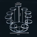 3-tier clear acrylic 12-tray jewelry display stand for rings and small accessories - 12-Round Display Stand / Clear