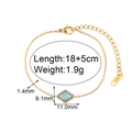 Detail view of 18K gold opal bracelet with dimensions 18+5cm and 1.9g weight data - Vintage Oval Petal Australian Opal Set - Gold Blue