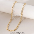Collana a catena con spilla da balia placcata oro 18K, lunghezza 45cm e peso di 12,5g - Catena a Maglie Strutturata / Oro Vero 18K/Larghezza 5,5 mm / Oro