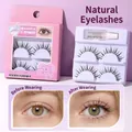 LMLTOP crossover false eyelashes set SY923-A with adhesive for a natural look - Natural Look Eyelashes (2 Pairs) With Glue SY923-A