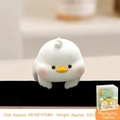 Cute white duck monitor topper and dashboard figurine accessory for office desk - Fuzzy Duck