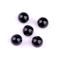 Polished 14mm solid black natural stone round beads for DIY jewelry making 5 pieces - Black Agate