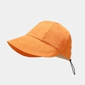 Detail of adjustable black drawstring and parallel stitching on orange sun hat - Adjustable / Orange