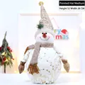 Medium Christmas snowman plush decor in white faux fur with gold sequins, 52cm height - Medium Pointy Hat