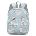 Zaino per bambini azzurro con stampe di criceti e spallacci traspiranti imbottiti - Azzurro Criceto