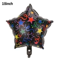 18-inch black star-shaped foil balloon with colorful star patterns for graduation - Colorful Striped Star