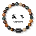 Handmade Capricorn zodiac natural stone beaded bracelet with tiger eye stones - Capricorn-Elastic Style