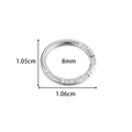 Anello piercing in acciaio inossidabile argento con zirconi cubici da 8mm - Stile strass rotondo a cinque pietre (0182-4# Argento)