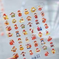 Laser Caishen nail stickers with cute 3D cartoon motifs and gold lucky symbols TS-1129 - Laser Lucky God (TS-1129)