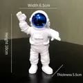 Astronaut figurine with blue visor waving hand, size 6.5cm wide and 10cm high - Small Plated Blue Model A