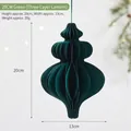 Deep green 3-tier honeycomb paper lantern Christmas ornament 20cm height for table decor - 20cm / Triple Layer Lantern / Green
