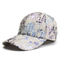 Cappellino da baseball tie-dye in similpelle scamosciata con stampa graffiti grigio e blu - L(58-60cm) / Beige
