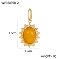 Goldener Edelstahl-Anhänger mit gelbem ovalem Geburtsstein, Maße 1,6cm mal 1,2cm - Gelb