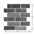 3D self-adhesive dark grey brick pattern foam wall sticker tile in 30cm x 30cm size - B09-Dark Grey Mosaic
