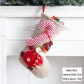 Large 48cm Christmas stocking featuring a 3D snowman character and festive ornaments - Wool Style Stocking Snowman