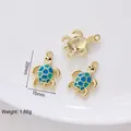 Golden sea turtle alloy pendant with blue and green enamel for DIY jewelry making - 7# Gold Sea Turtle