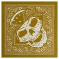 Mustard yellow skull bandana with paisley patterns for hip-hop and cycling style - Yellow Headband Skull