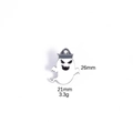 Ghost enamel pin with pirate hat details showing size 26mm by 21mm on white background - Pirate Hat Ghost
