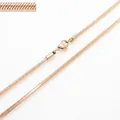 2mm rose gold stainless steel square snake chain necklace 600mm length with lobster clasp - Rose Gold 600x2mm(KN203620-Z)