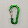Vibrant green aluminum pear-shaped carabiner with silver spring snap hook for camping - Green