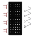 Set of 60 stainless steel L-shaped nose studs with clear gems in four sizes from 1.5 to 3.0mm - L-Bar White 1.5/2.0/2.5/3.0mm