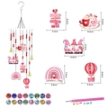 Valentine's Day DIY diamond painting wind chime kit with gnome and rainbow charms - Gnome Hot Air Balloon Style
