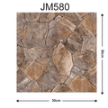 Zelfklevende PVC muursticker JM580 met bruin steenpatroon in het formaat 30x30cm - 580-Onregelmatige Steen / Standaard Kleeflaag 30*30CM