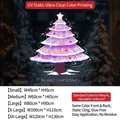 Pink Christmas tree window sticker with UV static cling and multi-size chart - Small (40*45CM)