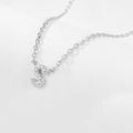Elegant 925 sterling silver necklace featuring a sparkling diamond-set letter S pendant - S-Necklace-Silver
