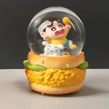 Crayon Shin-chan and Shiro crystal ball with a creative hamburger-shaped base ornament - 015 Yellow Clothes / Medium 80# LED Light+Music